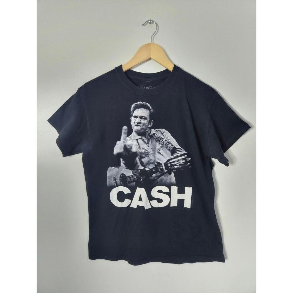 Jim Marshall Johnny Cash Graphic T-Shirt Mens Medium Black Excellent Outlaw Tee